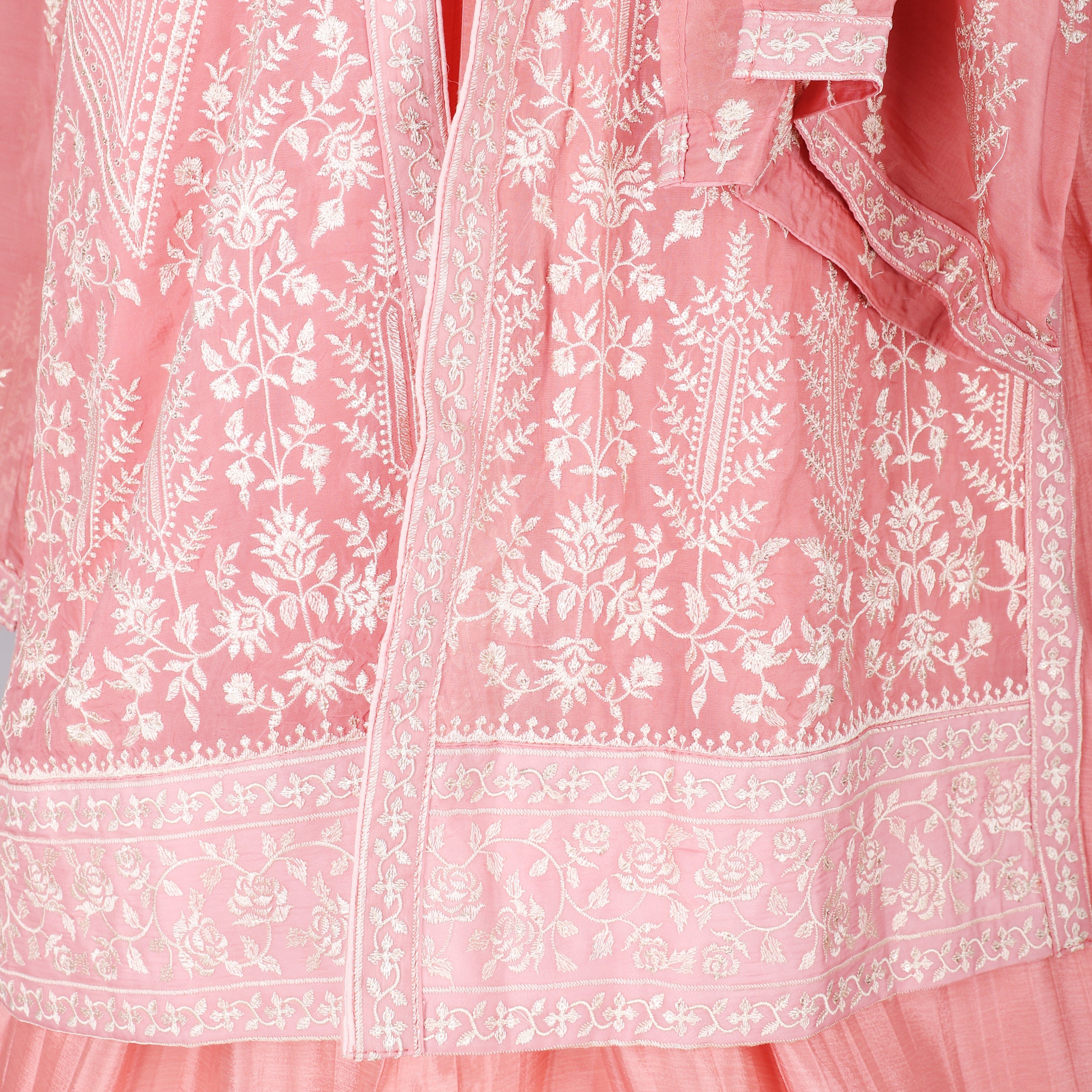 Beautiful Pink Anarkali With long shrug