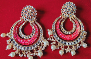 Chandbali kundan earings