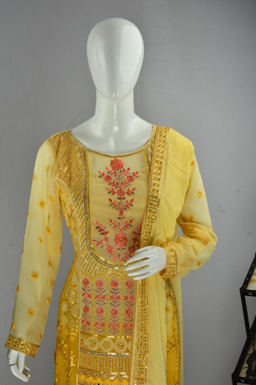 Latest Designer Yellow Sharara